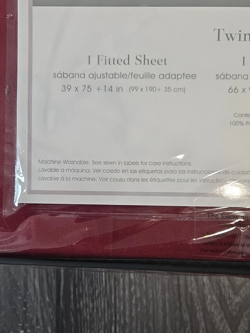 Sanctuary Deep Pocket Sheet Set - Burgundy Twin (3-Piece)